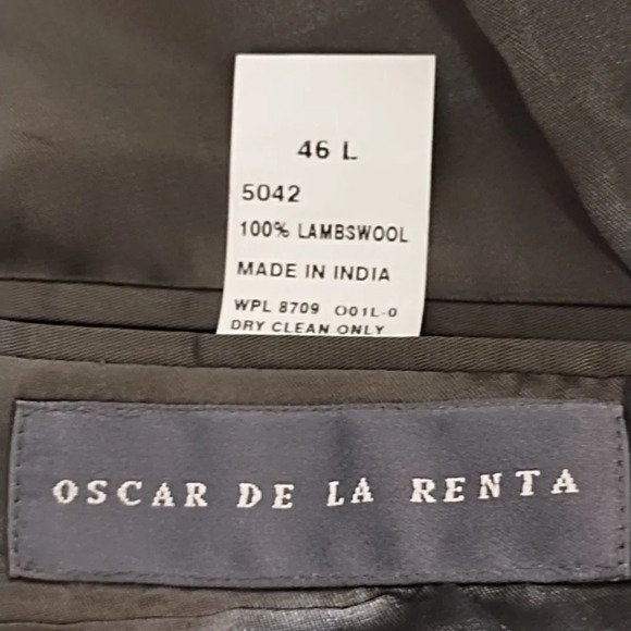 Oscar De Larenta 100% Wool Blazer suit Coat Jacket Brown & Black 46 Long - Picture 3 of 12